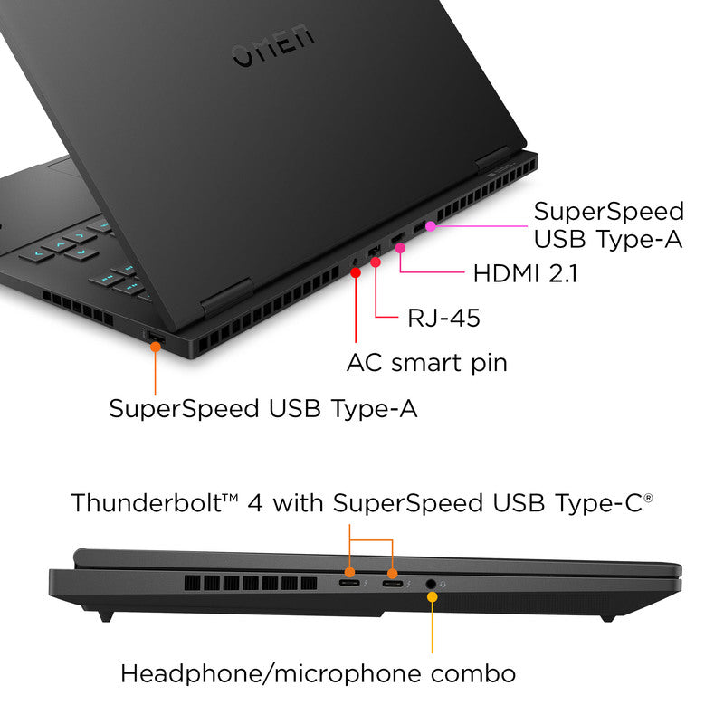 OMEN Transcend Laptop 16-u1047nr 16", Windows 11 Home, Intel® Core™ i7, 32GB RAM, 1TB SSD, NVIDIA® GeForce RTX™ 4070, WQXGA, Shadow black - Image 4