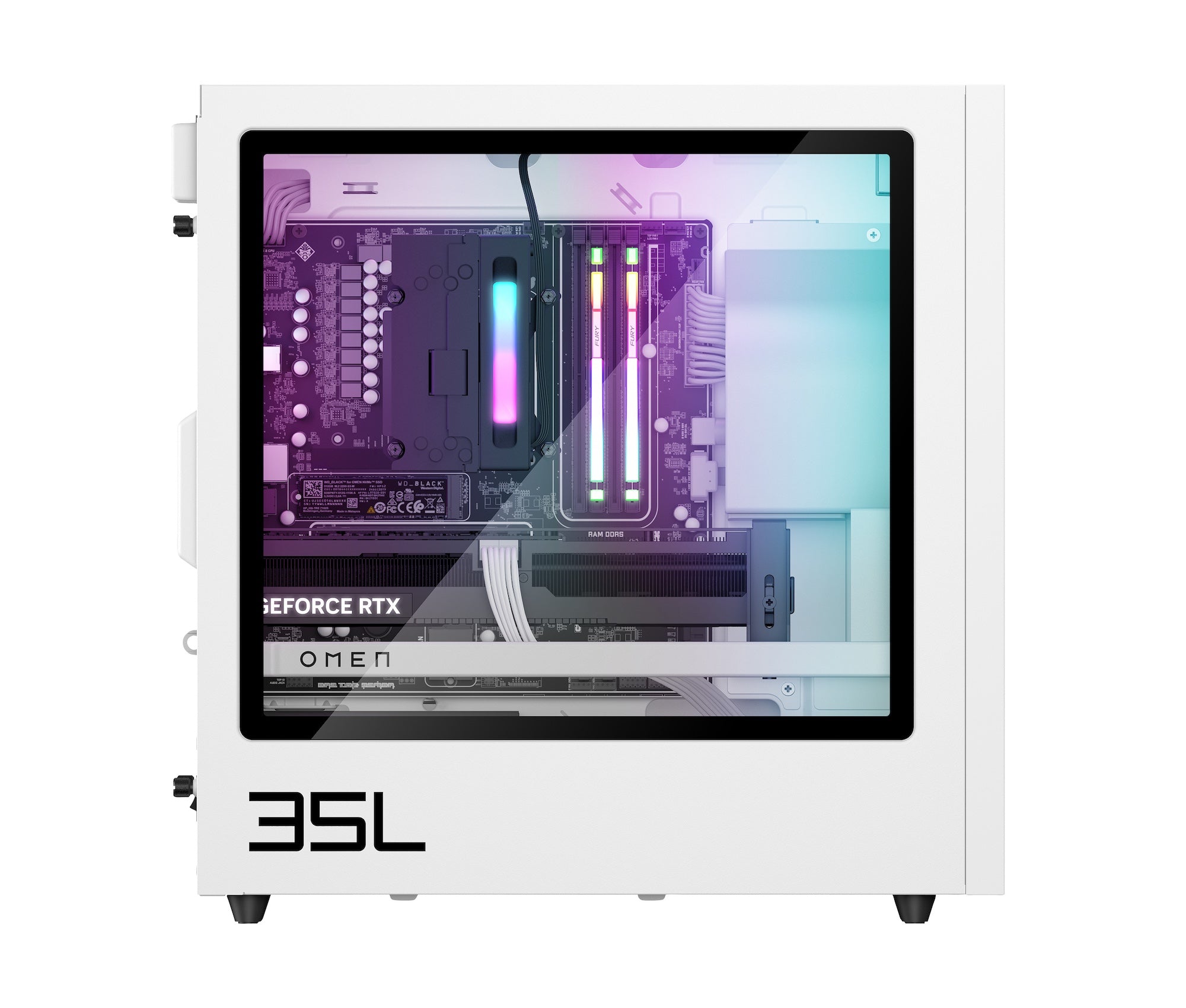 OMEN 35L Gaming Desktop GT16-0077m PC, Windows 11 Home, AMD Ryzen™ 5, 32GB RAM, 512GB SSD, NVIDIA® GeForce RTX™ 4070 SUPER, Ceramic white - Image 12