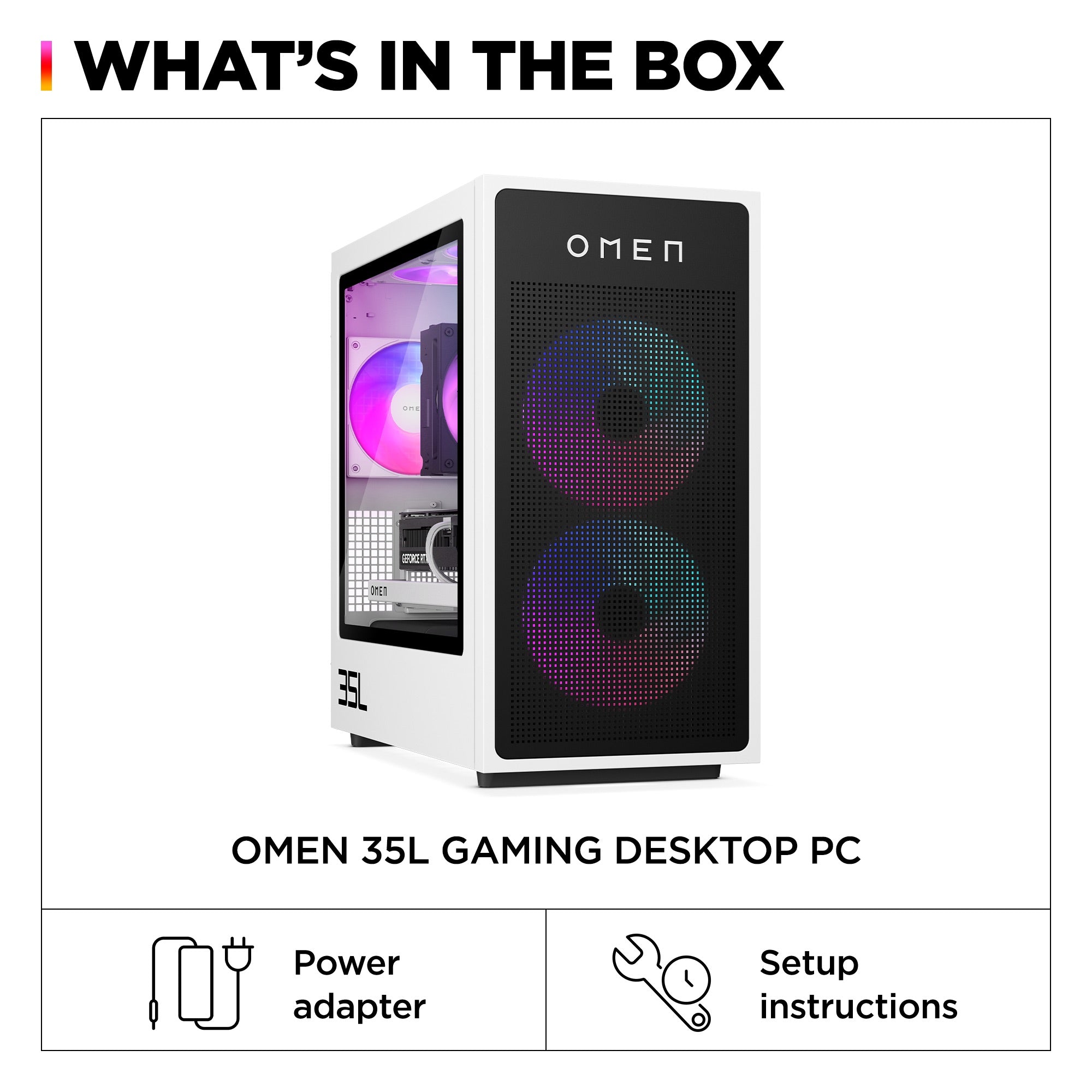 OMEN 35L Gaming Desktop GT16-0085t PC, Windows 11 Pro, Intel® Core™ Ultra 7, 32GB RAM, 2TB SSD, NVIDIA® GeForce RTX™ 4080 SUPER, Ceramic white - Image 11