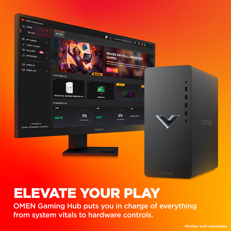 Victus by HP 15L Gaming Desktop TG02-2065t, Windows 11 Home, Intel® Core™ i5, 16GB RAM, 512GB SSD, NVIDIA® GeForce RTX™ 4060, Mica silver - Image 2